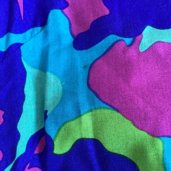 Vintage 60s 70s Psychedelic Flower Power Abstract Print Maxi Dress - Picture 10 of 12